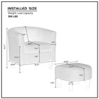 26.38  Corduroy Arm Chair with Ottoman