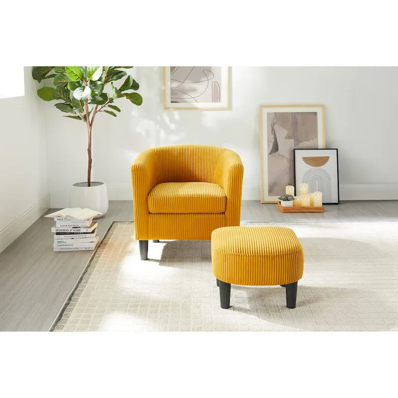 26.38  Corduroy Arm Chair with Ottoman
