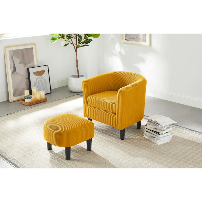 26.38  Corduroy Arm Chair with Ottoman