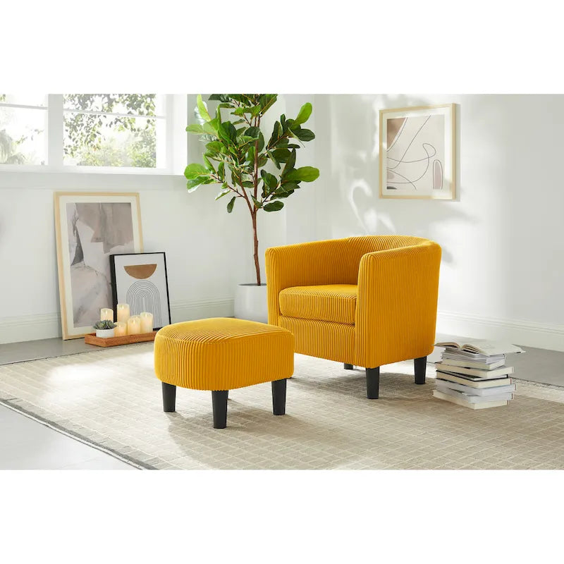 26.38  Corduroy Arm Chair with Ottoman