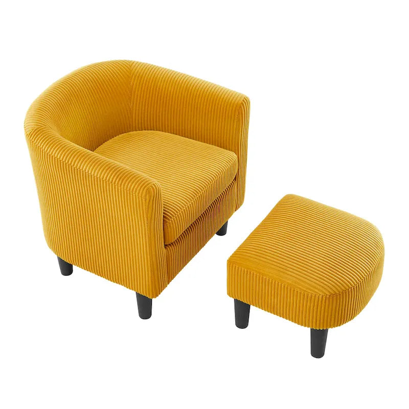 26.38  Corduroy Arm Chair with Ottoman