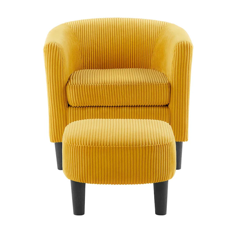 26.38  Corduroy Arm Chair with Ottoman