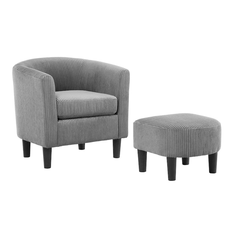 26.38  Corduroy Arm Chair with Ottoman