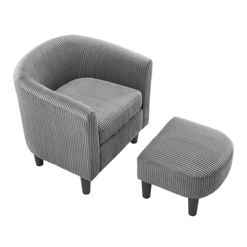 26.38  Corduroy Arm Chair with Ottoman