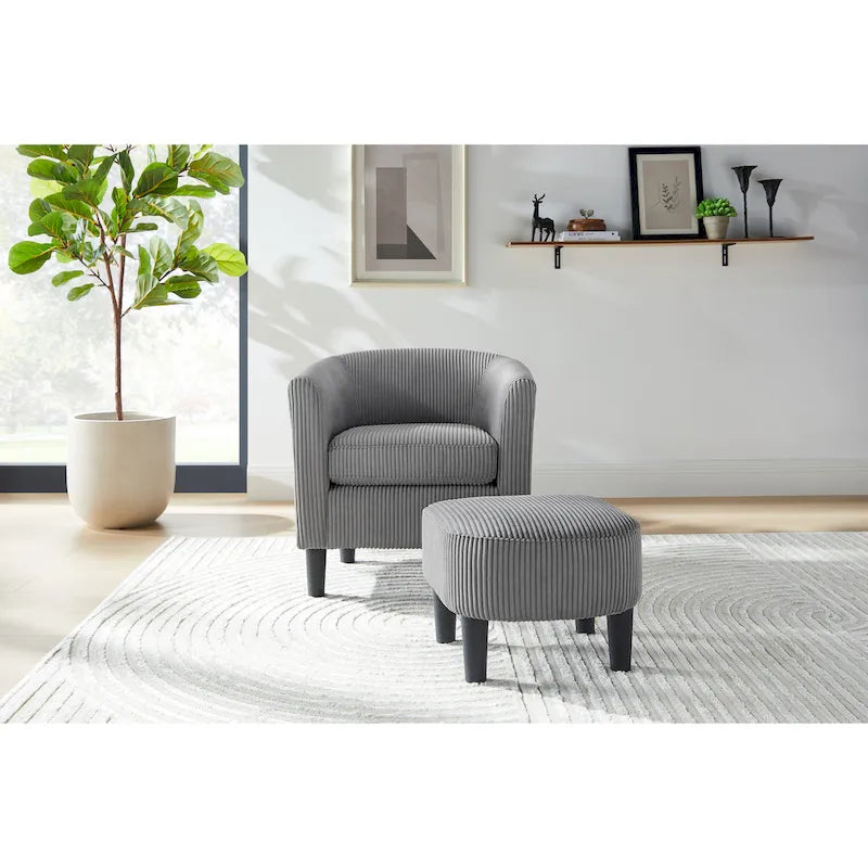 26.38  Corduroy Arm Chair with Ottoman