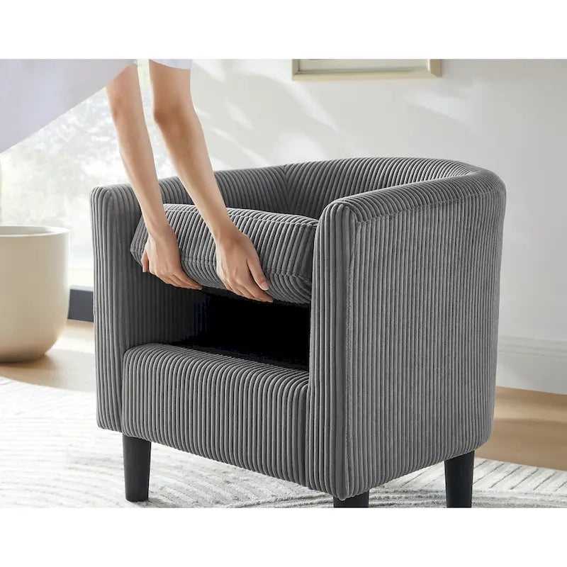 26.38  Corduroy Arm Chair with Ottoman