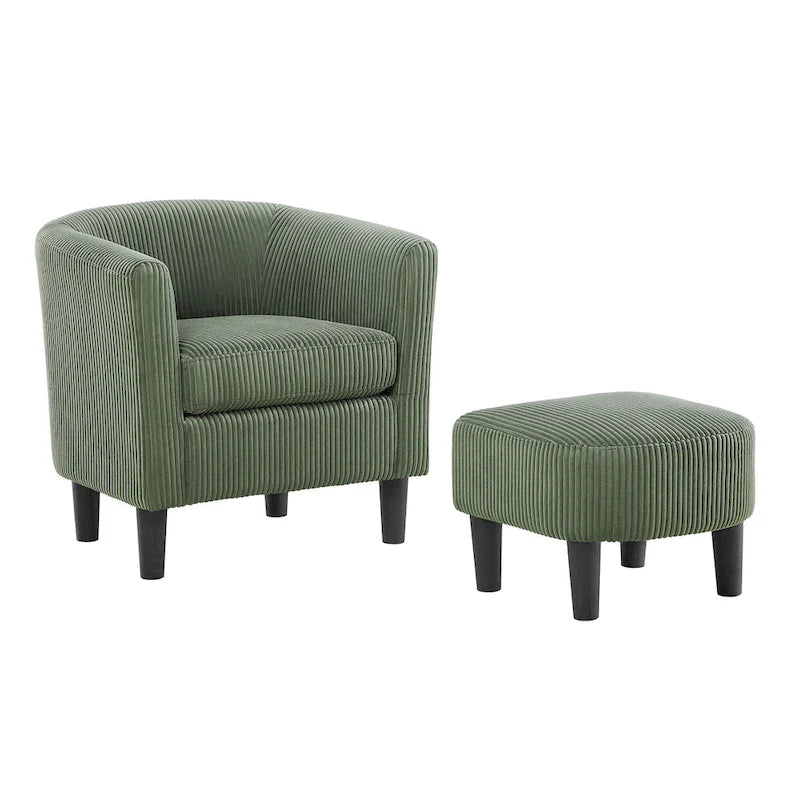 26.38  Corduroy Arm Chair with Ottoman