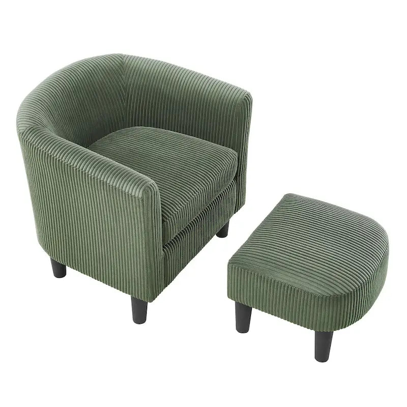26.38  Corduroy Arm Chair with Ottoman