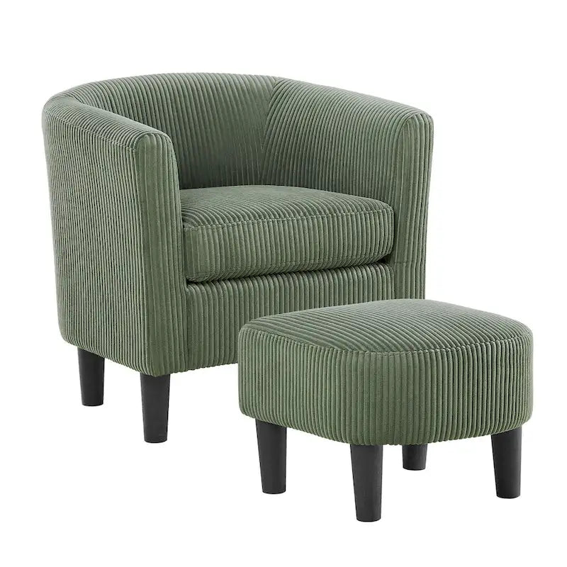 26.38  Corduroy Arm Chair with Ottoman