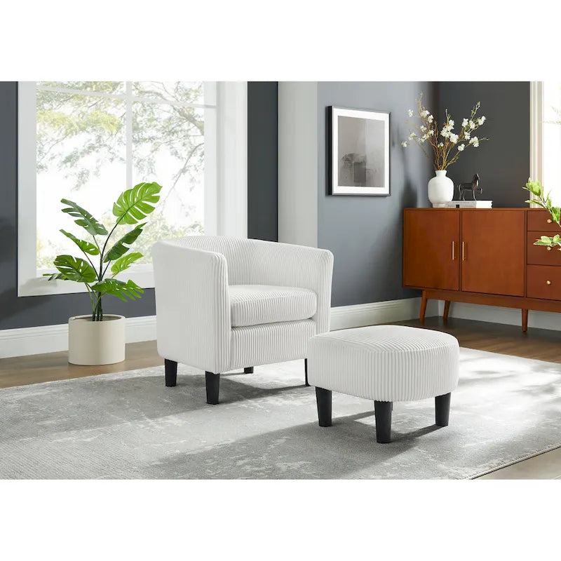 26.38  Corduroy Arm Chair with Ottoman