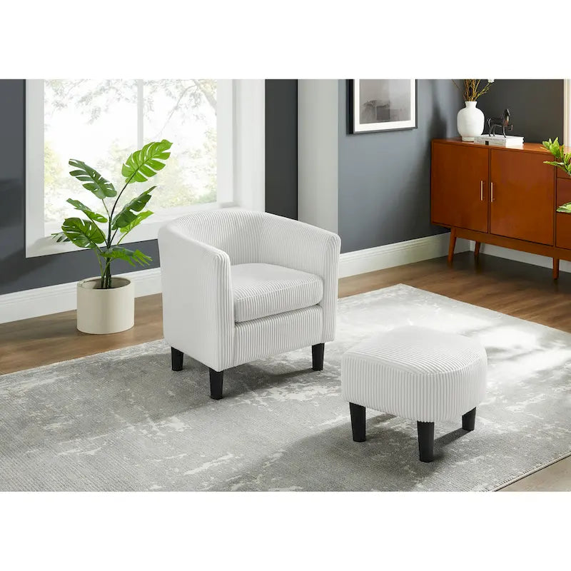 26.38  Corduroy Arm Chair with Ottoman