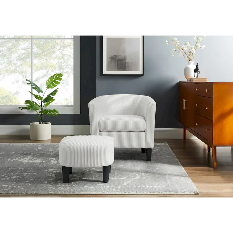 26.38  Corduroy Arm Chair with Ottoman