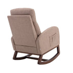 Modern 27  Upholstered Rocking Chair with Wood Legs and Side Pocket
