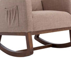 Modern 27  Upholstered Rocking Chair with Wood Legs and Side Pocket