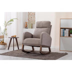 Modern 27  Upholstered Rocking Chair with Wood Legs and Side Pocket