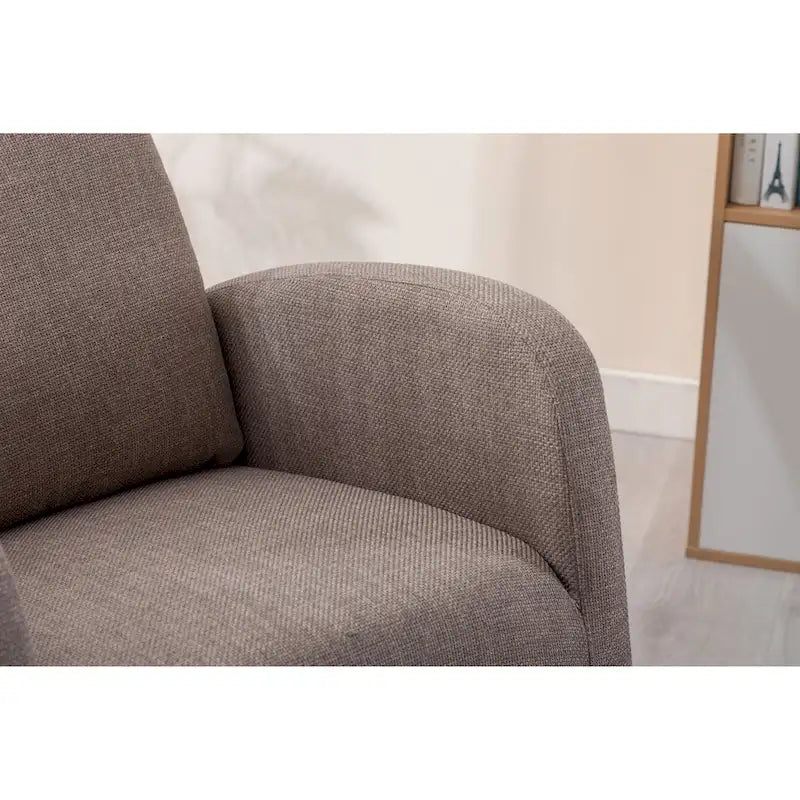 Modern 27  Upholstered Rocking Chair with Wood Legs and Side Pocket