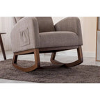 Modern 27  Upholstered Rocking Chair with Wood Legs and Side Pocket