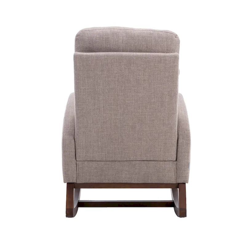 Modern 27  Upholstered Rocking Chair with Wood Legs and Side Pocket