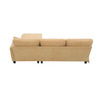 Yellow 87  L-Shaped 3-Seater Sofa with Reversible Chaise and 3 Cushions, Space-Saving Design for Living Room