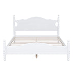 Retro Pine Platform Bed with Headboard and Footboard