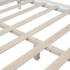 Retro Pine Platform Bed with Headboard and Footboard