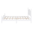 Retro Pine Platform Bed with Headboard and Footboard