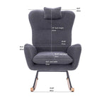Teddy Upholstered Nursery Rocking Chair for Living Room Bedroom
