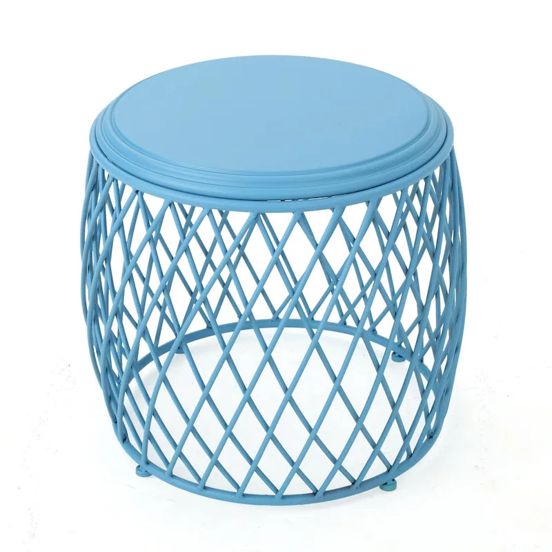 Bryony 19-inch Round Lattice Side Table