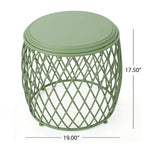 19-inch Round Lattice Side Table