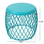 19-inch Round Lattice Side Table