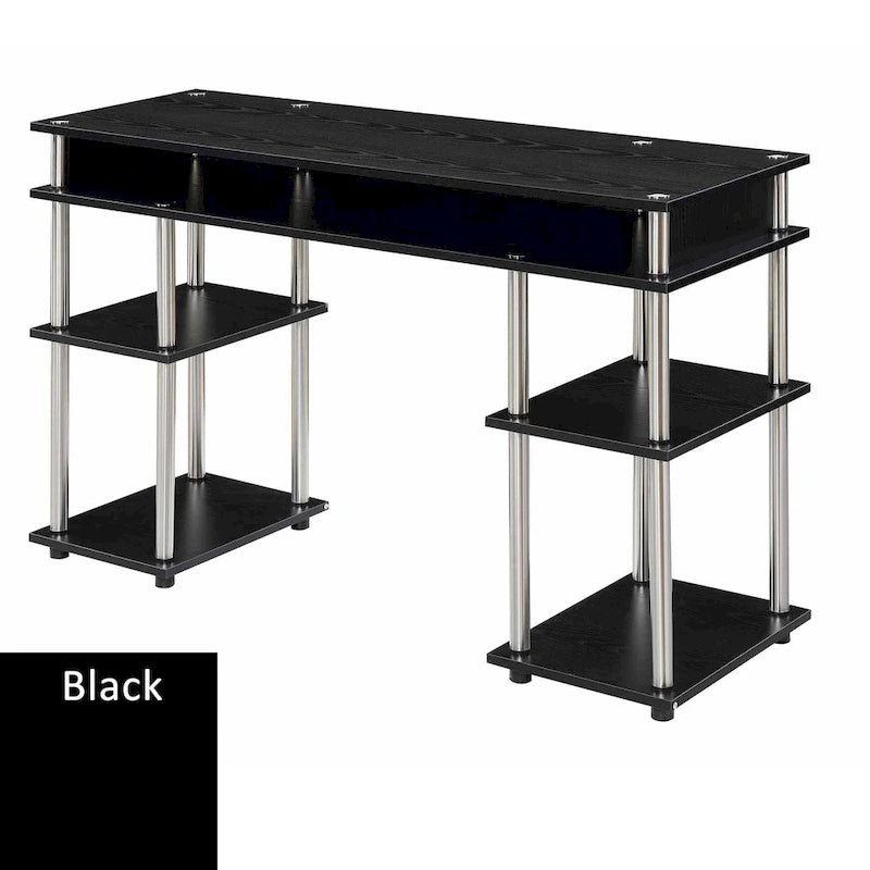 No Tools Student Desk with Shelves