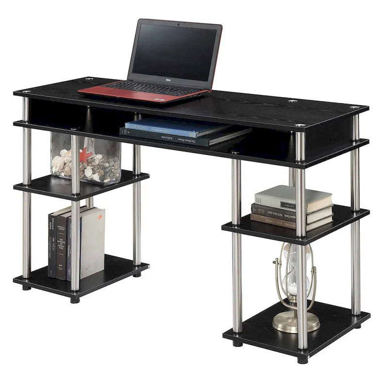 No Tools Student Desk with Shelves