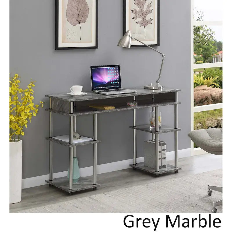 No Tools Student Desk with Shelves