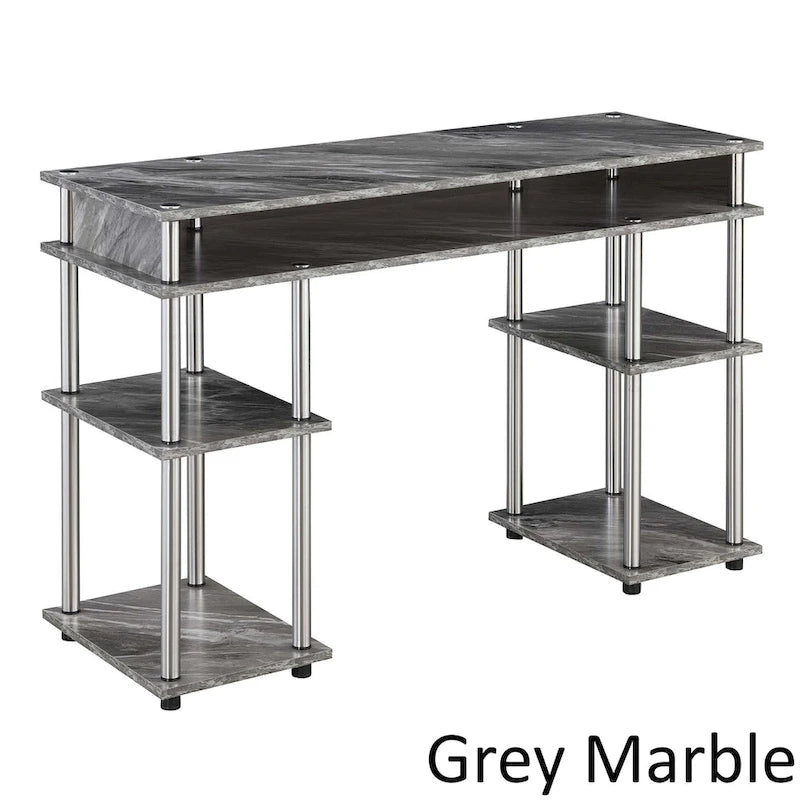 No Tools Student Desk with Shelves
