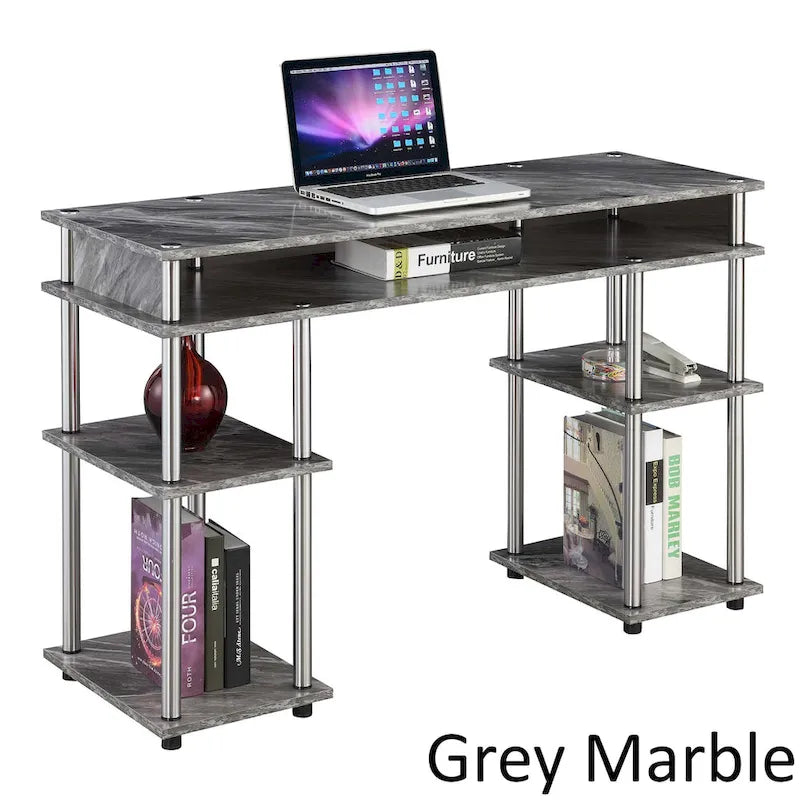 No Tools Student Desk with Shelves