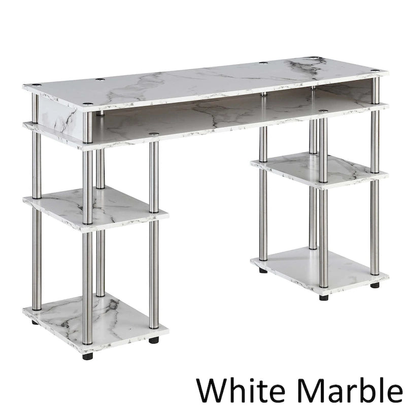 No Tools Student Desk with Shelves