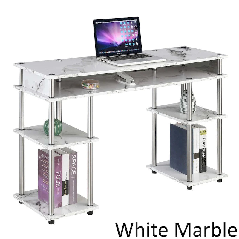 No Tools Student Desk with Shelves