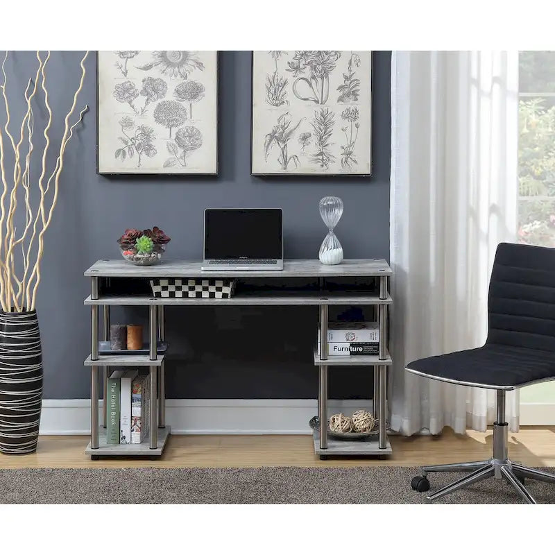 No Tools Student Desk with Shelves
