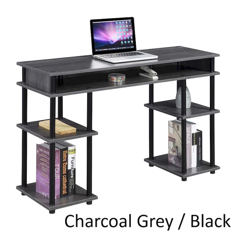 No Tools Student Desk with Shelves