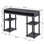 No Tools Student Desk with Shelves