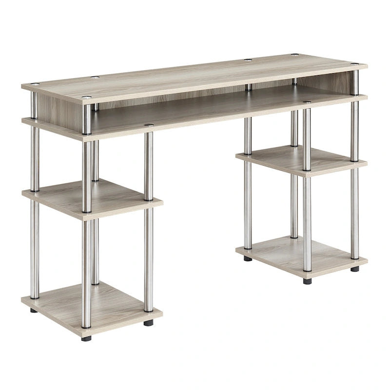 No Tools Student Desk with Shelves