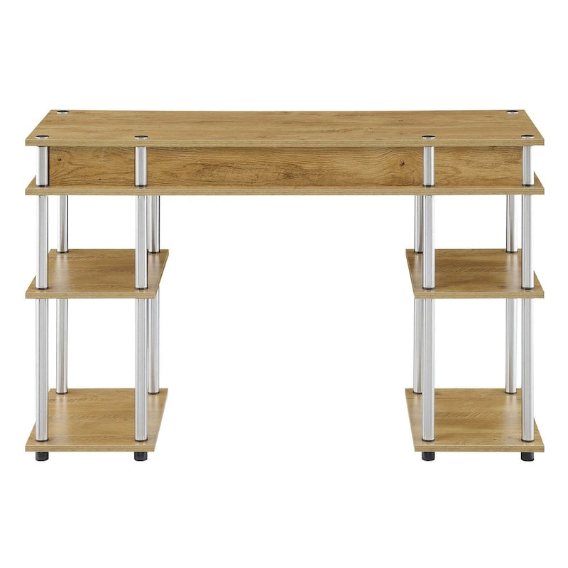 No Tools Student Desk with Shelves