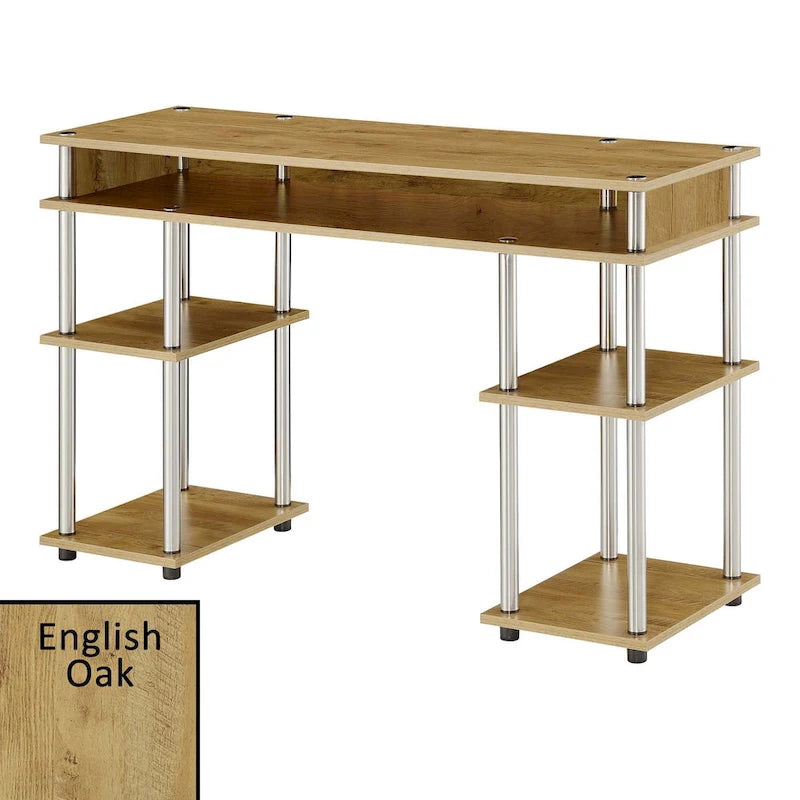No Tools Student Desk with Shelves