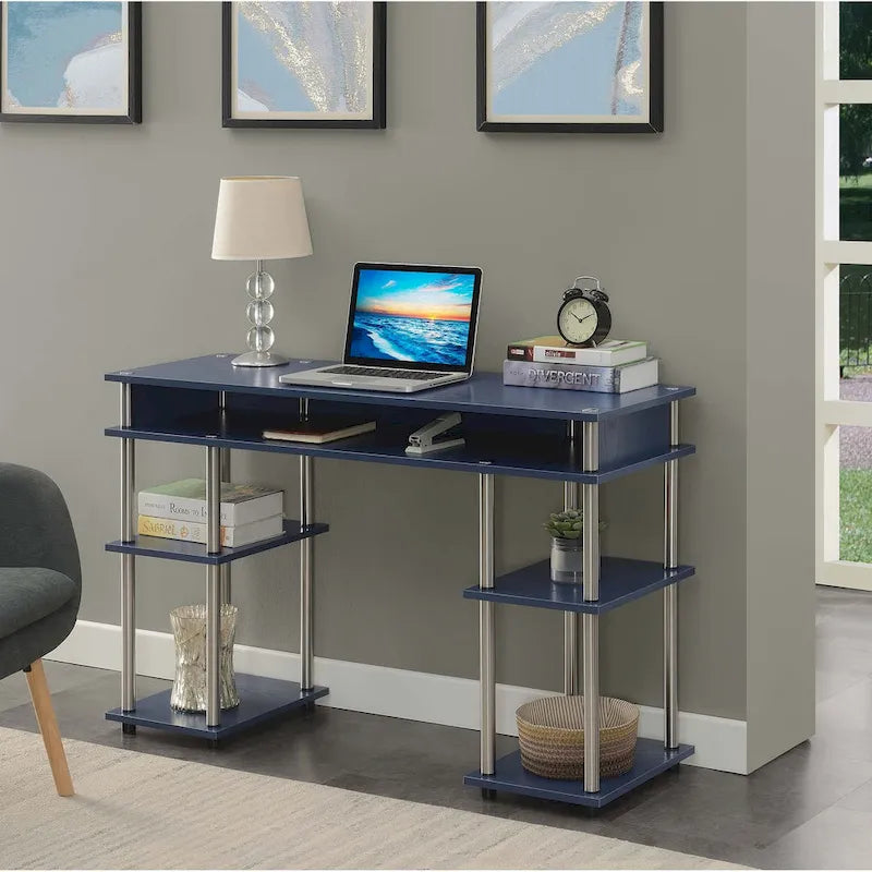 No Tools Student Desk with Shelves