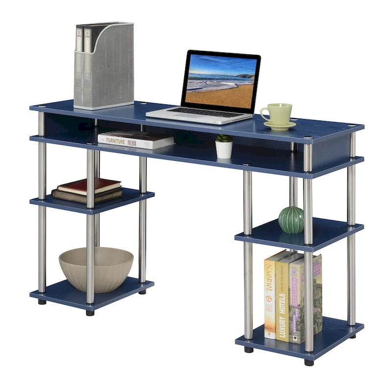 No Tools Student Desk with Shelves