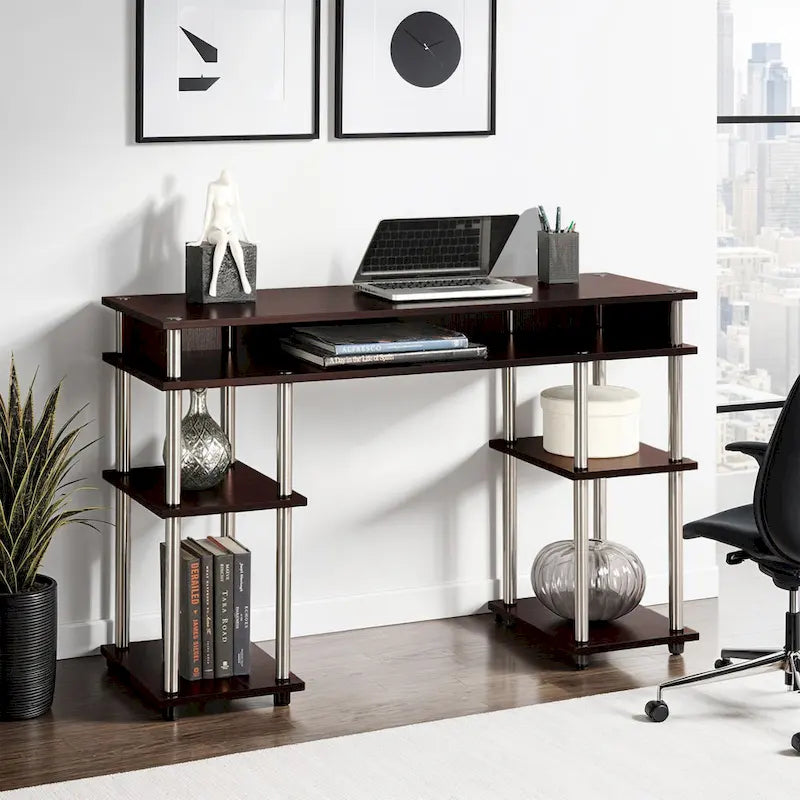 No Tools Student Desk with Shelves
