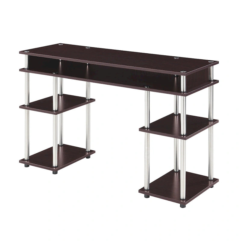 No Tools Student Desk with Shelves