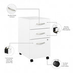 Hybrid 3 Drawer Mobile File Cabinet