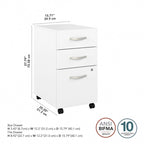 Hybrid 3 Drawer Mobile File Cabinet