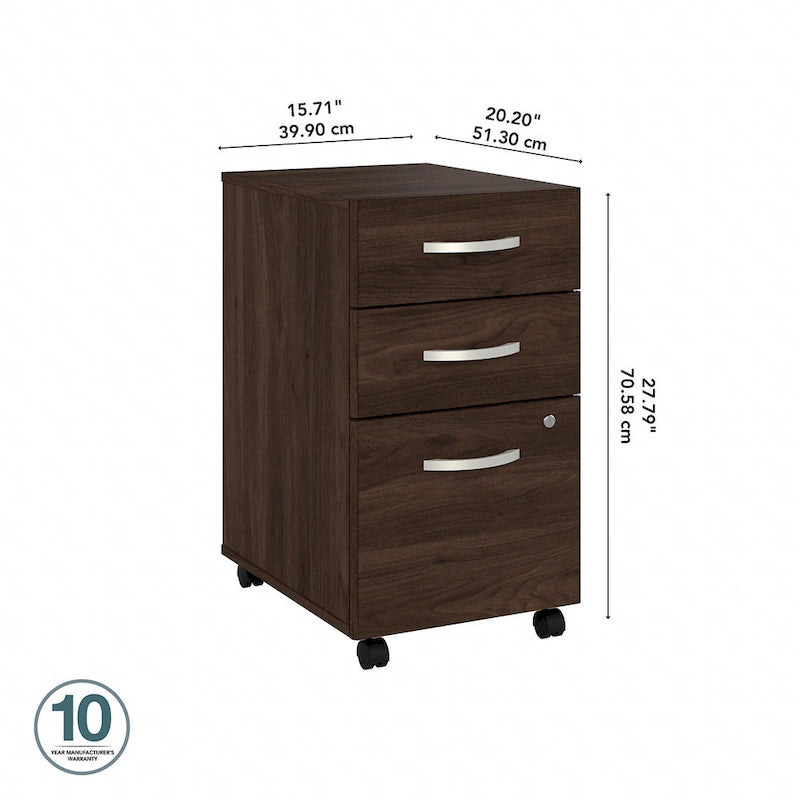 Hybrid 3 Drawer Mobile File Cabinet
